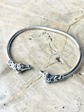 Load image into Gallery viewer, Sterling Double Horse Heads Bangle Bracelet
