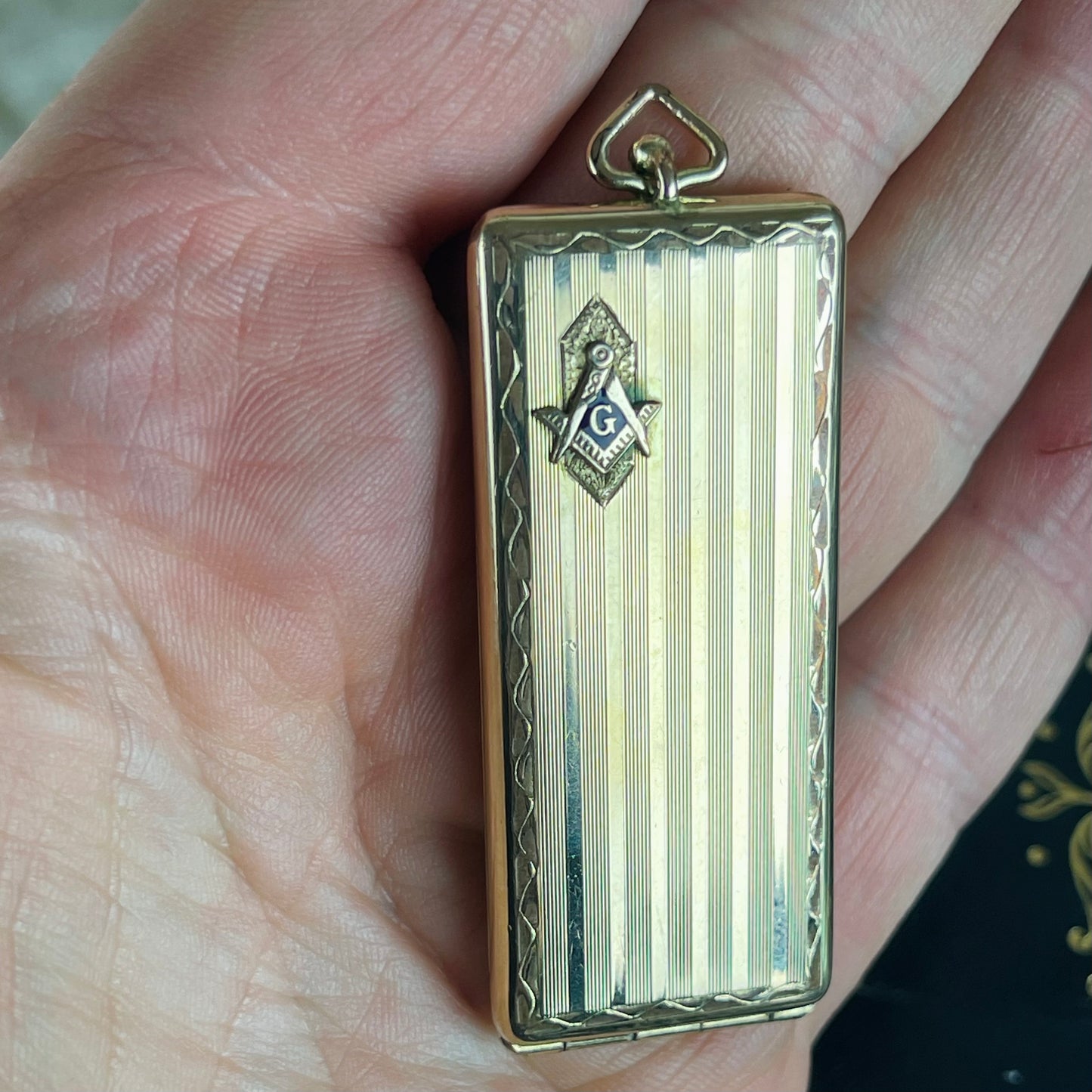 Antique Masonic Gold Filled Dues Holder