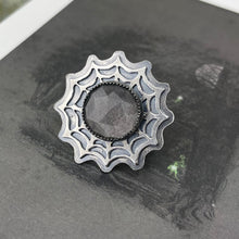 Load image into Gallery viewer, Widows Web Silver Sheen Obsidian Sterling Ring
