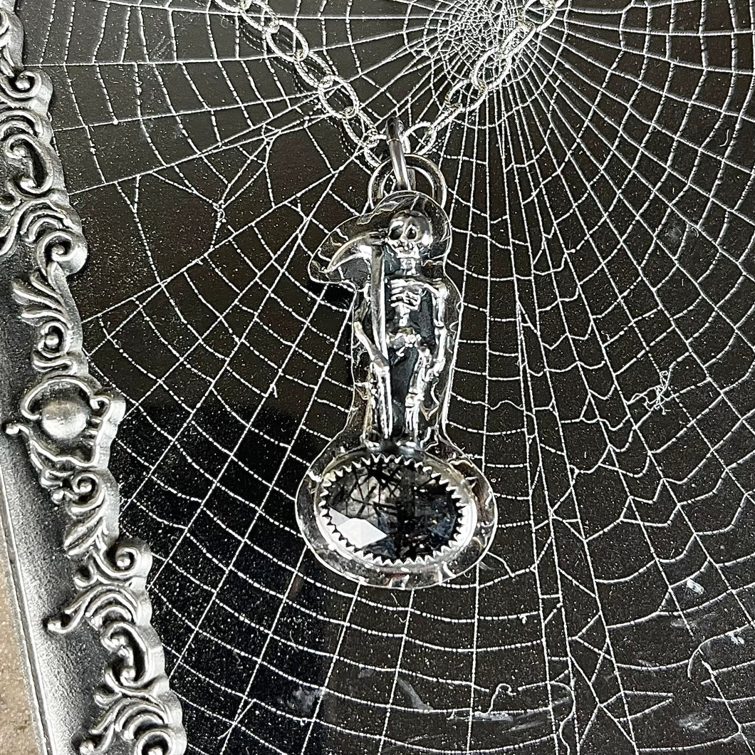 { Muerte } Sterling Tourmalated Quartz Necklace