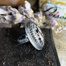 Load image into Gallery viewer, Sterling Snake Skin Agate Ring Oval
