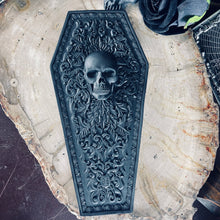 Load image into Gallery viewer, Black Skull Floral Coffin Box
