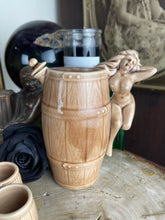 Load image into Gallery viewer, Antique Naked Woman Barrel Decanter Set w/ Shot Glasses
