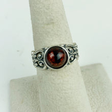 Load image into Gallery viewer, Sterling Filigree Copper Reptlie Eye Ring
