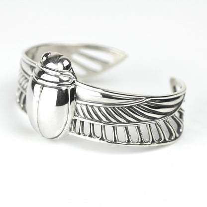 Sterling Silver Scarab Bracelet Cuff