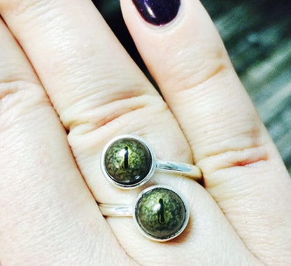Double Rattlesnake Eye Ring Sterling