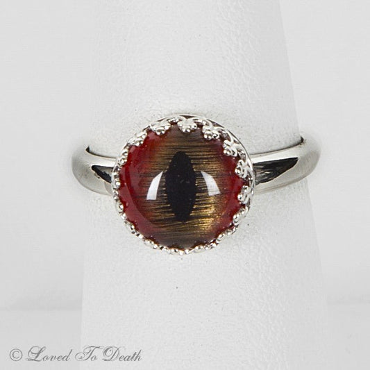 Taxidermy Shark Eye Sterling Ring - Loved To Death